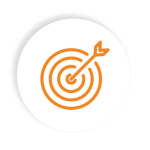 Target_Icon_Orange Orange target with an arrow in center icon